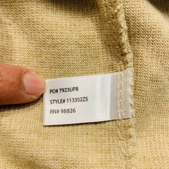U.S. Polo Assn Sweater Pullover 1/4 Zip Mock Neck Knit Cotton Blend Beige M NWOT - Picture 8 of 12